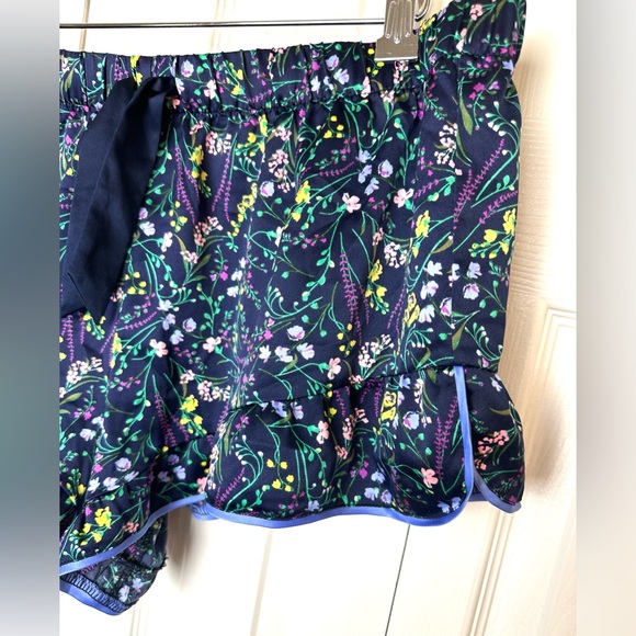 New VICTORIA’S SECRET Wild Flower Sleep Shorts Pajama Bottoms Floral Satin Blue - Picture 3 of 9